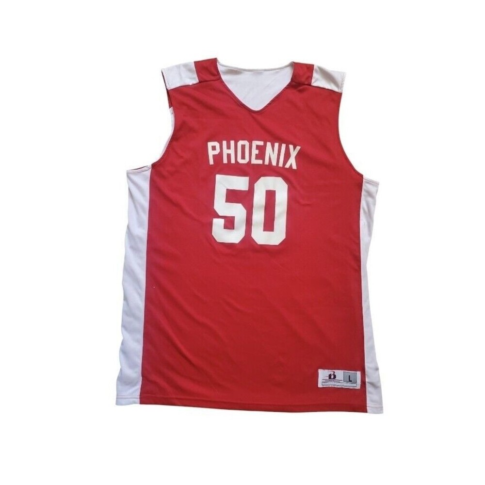 Phoenix Suns NBA Jersey Men Large Sleeveless Red White Shirt Badger Sport Top